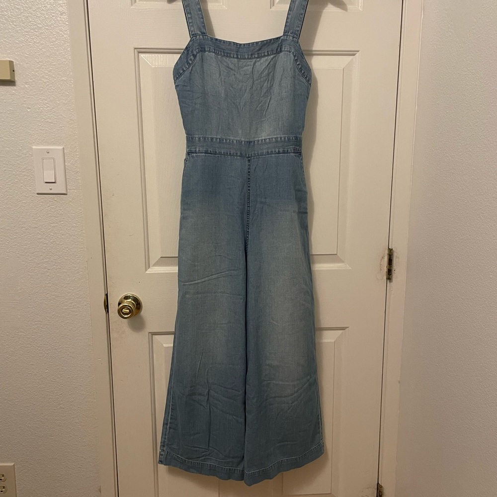 Madewell size 4 denim wide leg flare jumpsuit
